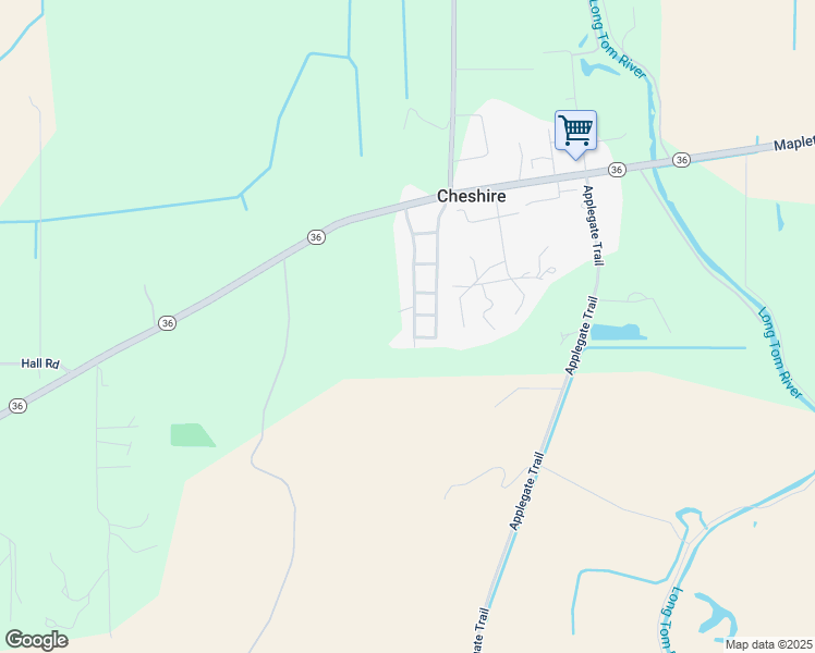 map of restaurants, bars, coffee shops, grocery stores, and more near 26916 Oregon 36 in Cheshire
