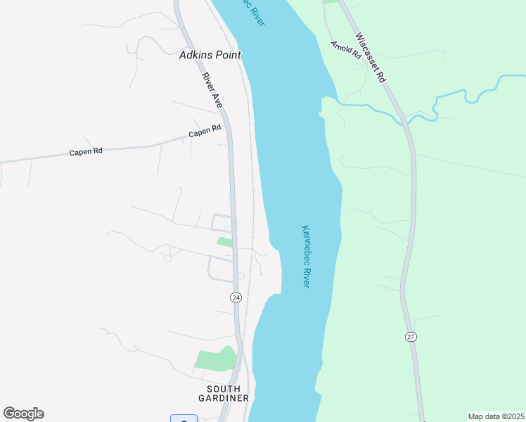 map of restaurants, bars, coffee shops, grocery stores, and more near 25 Maloy Avenue in West Gardiner