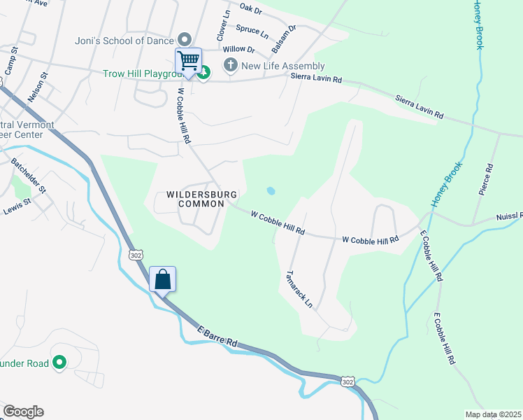 map of restaurants, bars, coffee shops, grocery stores, and more near 109 West Cobble Hill Road in Barre