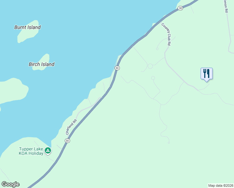 map of restaurants, bars, coffee shops, grocery stores, and more near 1472 New York 30 in Tupper Lake