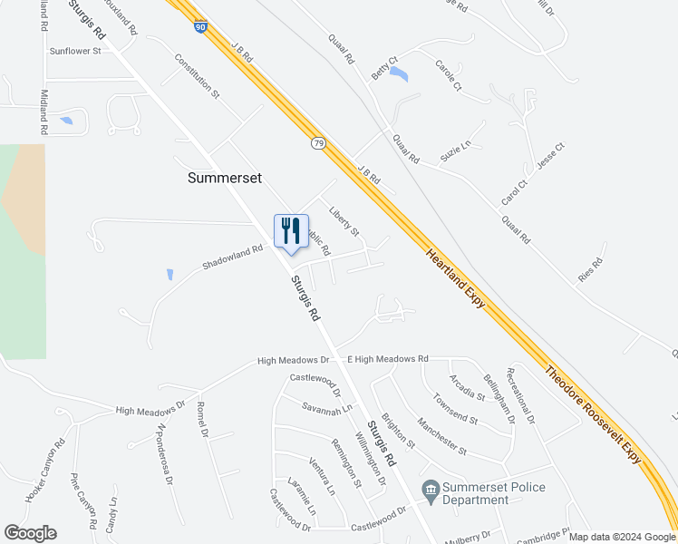 map of restaurants, bars, coffee shops, grocery stores, and more near 10886 Freedom Place in Summerset