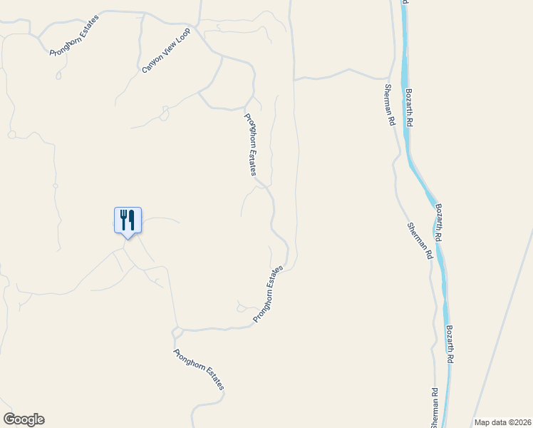map of restaurants, bars, coffee shops, grocery stores, and more near 65765 Pronghorn Estates in Bend