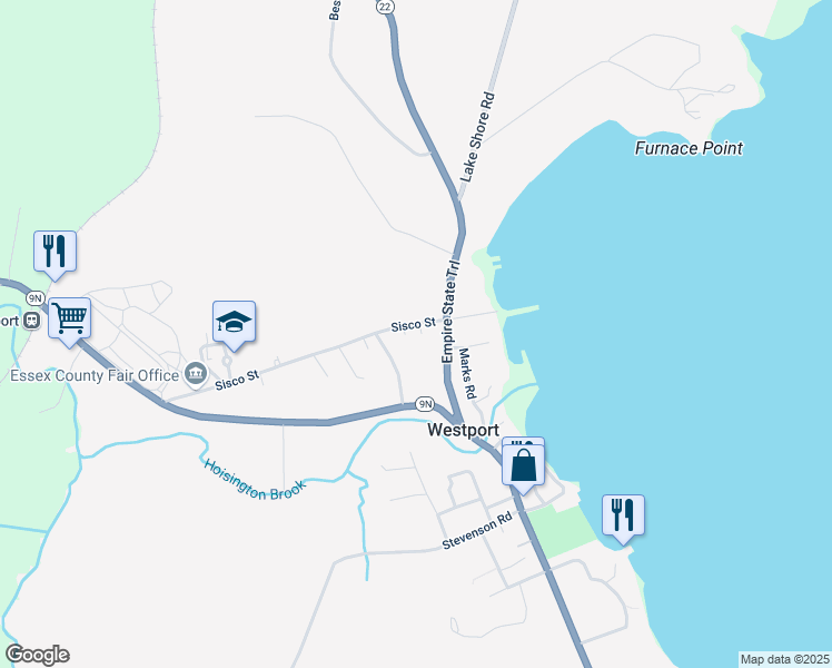map of restaurants, bars, coffee shops, grocery stores, and more near 106 Sisco Street in Westport