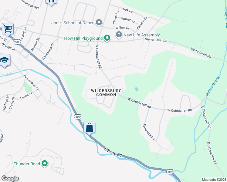 map of restaurants, bars, coffee shops, grocery stores, and more near 80 West Cobble Hill Road in Barre