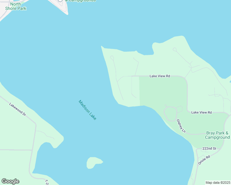 map of restaurants, bars, coffee shops, grocery stores, and more near 22400 Lake View Road in Madison Lake