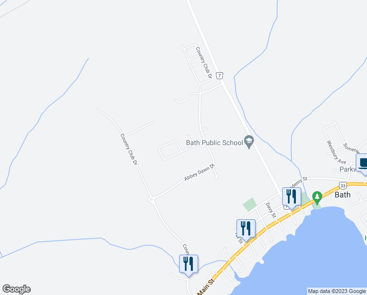 map of restaurants, bars, coffee shops, grocery stores, and more near 76 Glenora Drive in Bath