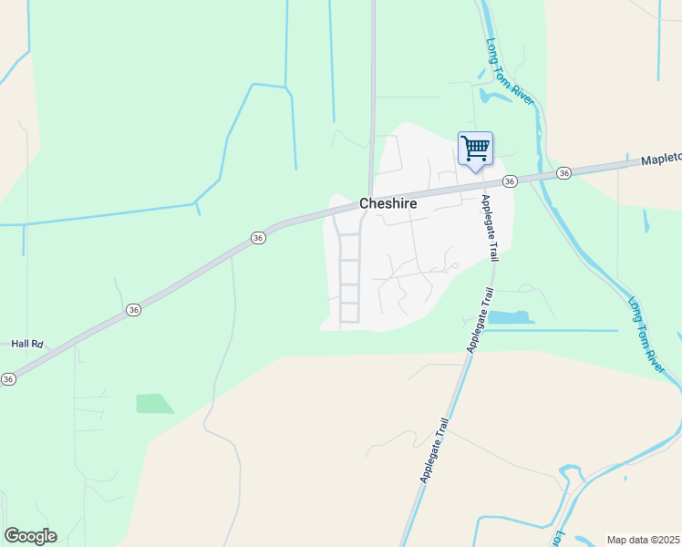 map of restaurants, bars, coffee shops, grocery stores, and more near 26916 Oregon 36 in Cheshire