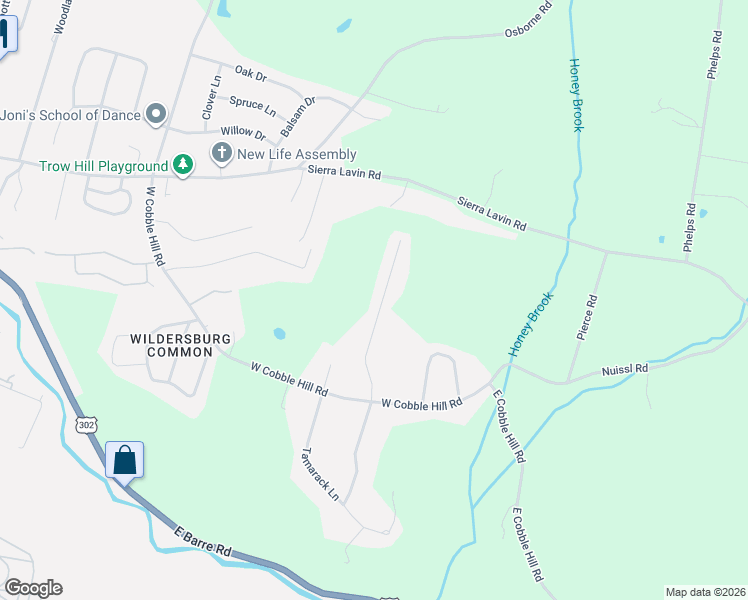 map of restaurants, bars, coffee shops, grocery stores, and more near 50 Cobble Hill Meadows Road in Barre