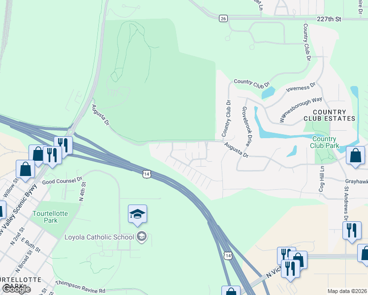 map of restaurants, bars, coffee shops, grocery stores, and more near 812 Pinnacle Path in Mankato