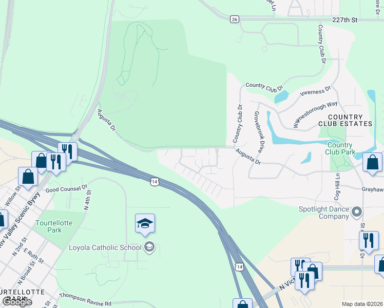 map of restaurants, bars, coffee shops, grocery stores, and more near 812 Pinnacle Path in Mankato