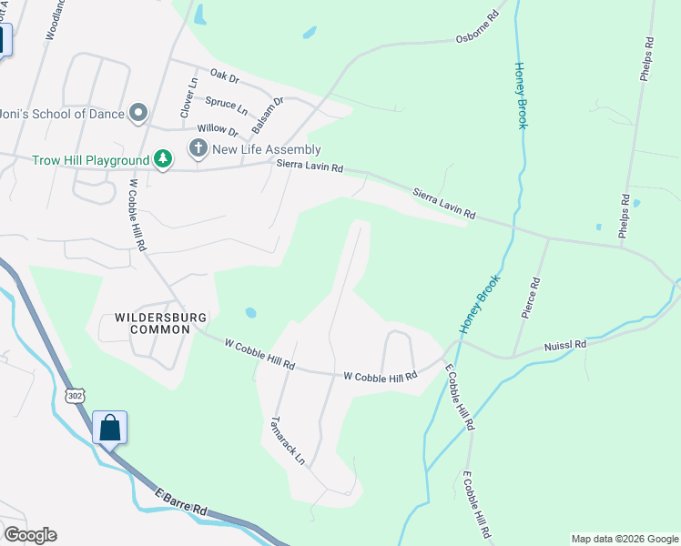 map of restaurants, bars, coffee shops, grocery stores, and more near 50 Cobble Hill Meadows Road in Barre