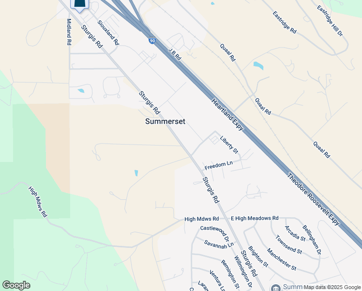 map of restaurants, bars, coffee shops, grocery stores, and more near 11303 Sturgis Road in Summerset