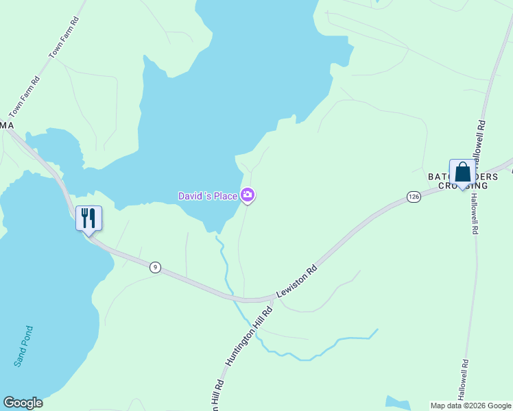 map of restaurants, bars, coffee shops, grocery stores, and more near 126 Mace Road in Litchfield