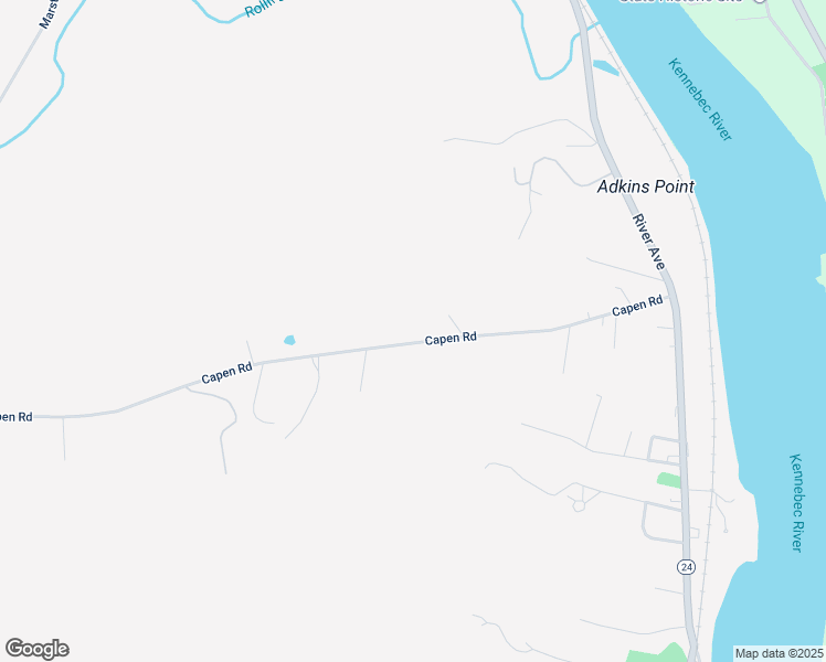 map of restaurants, bars, coffee shops, grocery stores, and more near 113 Capen Road in Gardiner