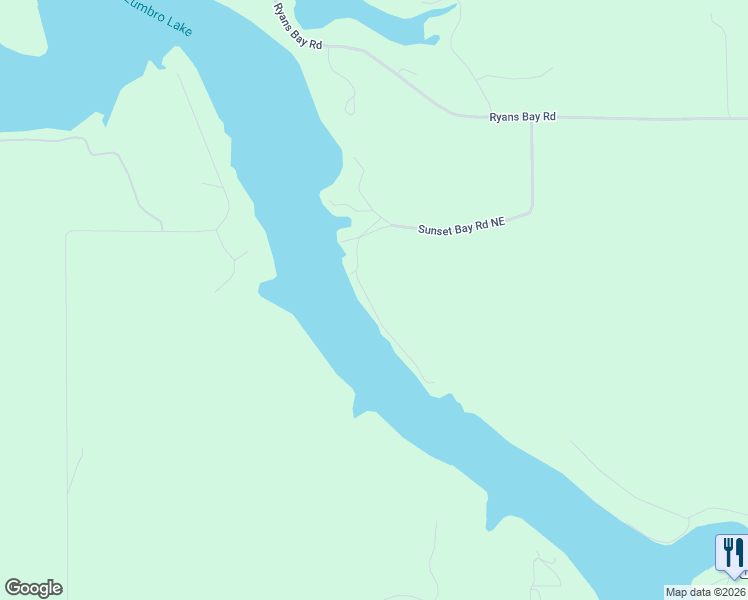 map of restaurants, bars, coffee shops, grocery stores, and more near 13043 Sunset Bay Road Northeast in Zumbro Falls