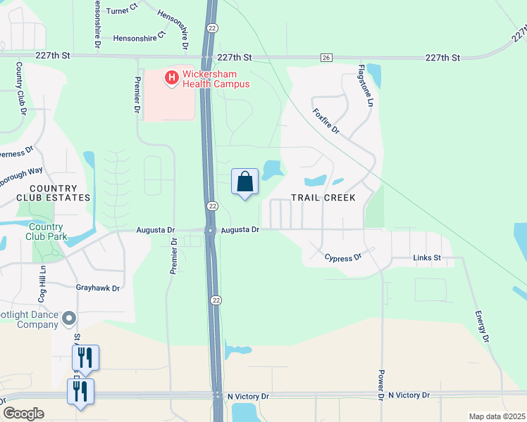 map of restaurants, bars, coffee shops, grocery stores, and more near 121 Firestone Drive in Mankato