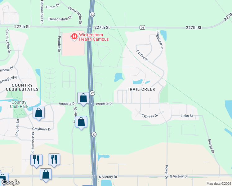 map of restaurants, bars, coffee shops, grocery stores, and more near 121 Firestone Drive in Mankato
