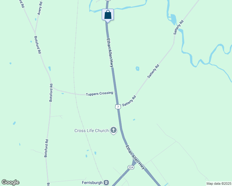 map of restaurants, bars, coffee shops, grocery stores, and more near 1971 U.S. 7 in Ferrisburgh