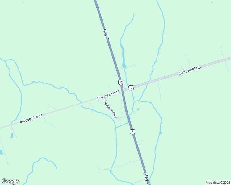map of restaurants, bars, coffee shops, grocery stores, and more near 1176 Scugog Line 14 in Scugog