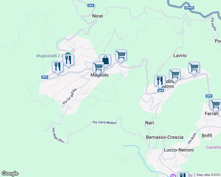 map of restaurants, bars, coffee shops, grocery stores, and more near 1 Via Lanfranchi in Provincia di Savona