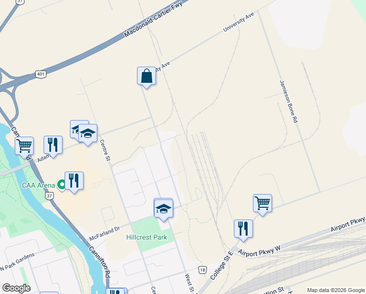 map of restaurants, bars, coffee shops, grocery stores, and more near in Belleville