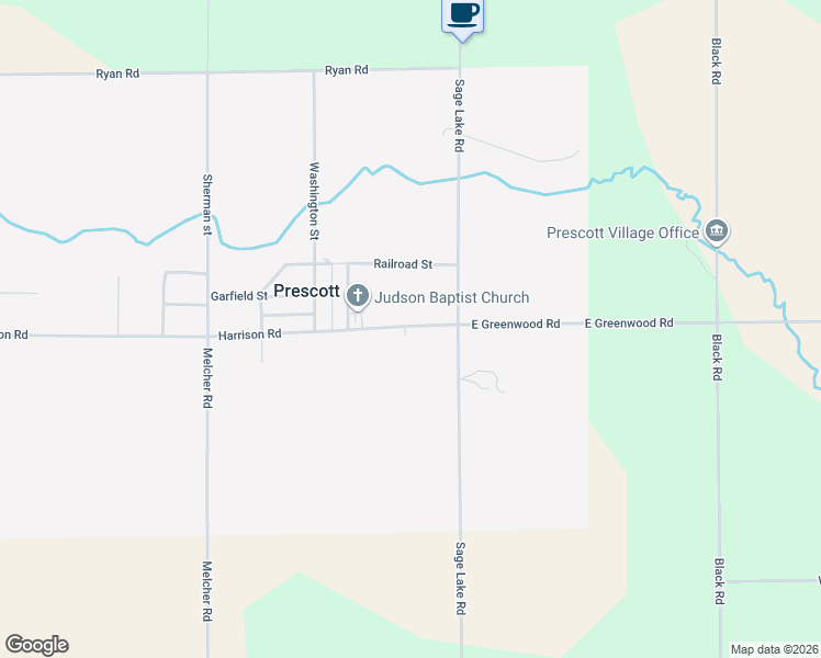 map of restaurants, bars, coffee shops, grocery stores, and more near Harrison Road in Prescott