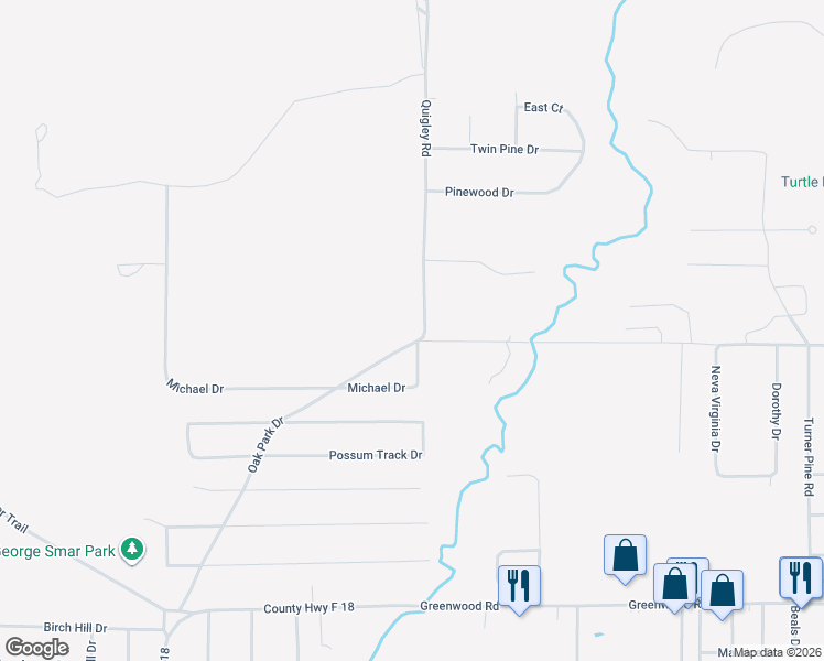 map of restaurants, bars, coffee shops, grocery stores, and more near 5846-5998 Quigley Rd in Mills Township