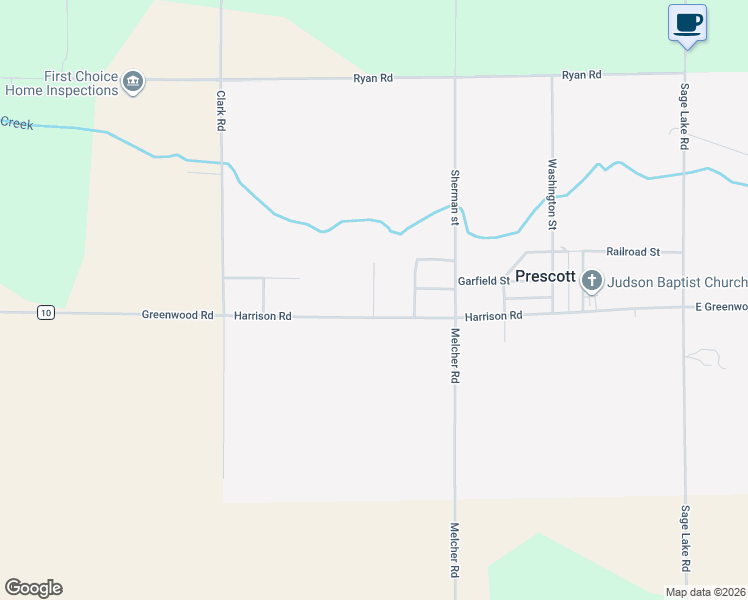 map of restaurants, bars, coffee shops, grocery stores, and more near Robert Street in Prescott