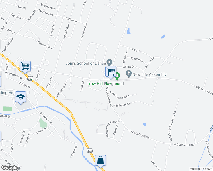 map of restaurants, bars, coffee shops, grocery stores, and more near 19 Cardinal Circle in Barre