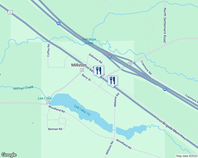 map of restaurants, bars, coffee shops, grocery stores, and more near W6621 U.S. 12 in Millston