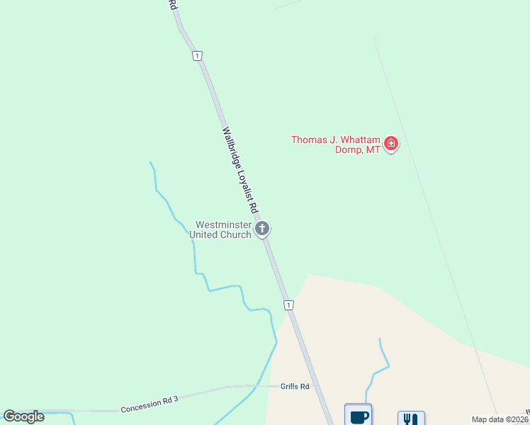 map of restaurants, bars, coffee shops, grocery stores, and more near 1050 Wallbridge Loyalist Road in Belleville