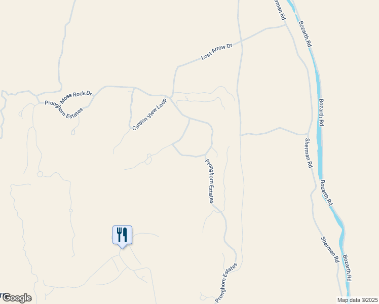 map of restaurants, bars, coffee shops, grocery stores, and more near 23128 Watercourse Way in Bend