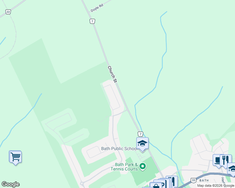 map of restaurants, bars, coffee shops, grocery stores, and more near 146 Britannia Crescent in Loyalist