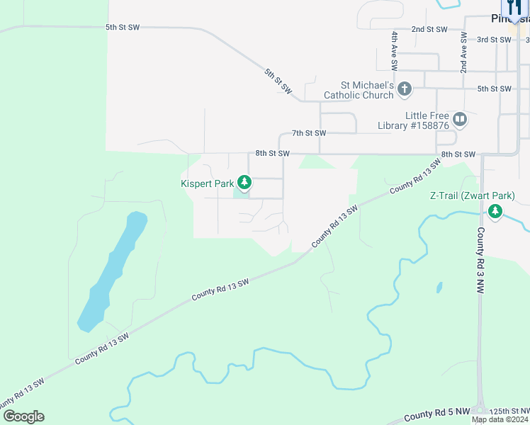 map of restaurants, bars, coffee shops, grocery stores, and more near 724 Morgan Court Southwest in Pine Island