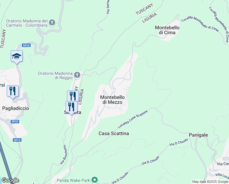 map of restaurants, bars, coffee shops, grocery stores, and more near 1 Via Montebello di Mezzo in Montebello di Mezzo