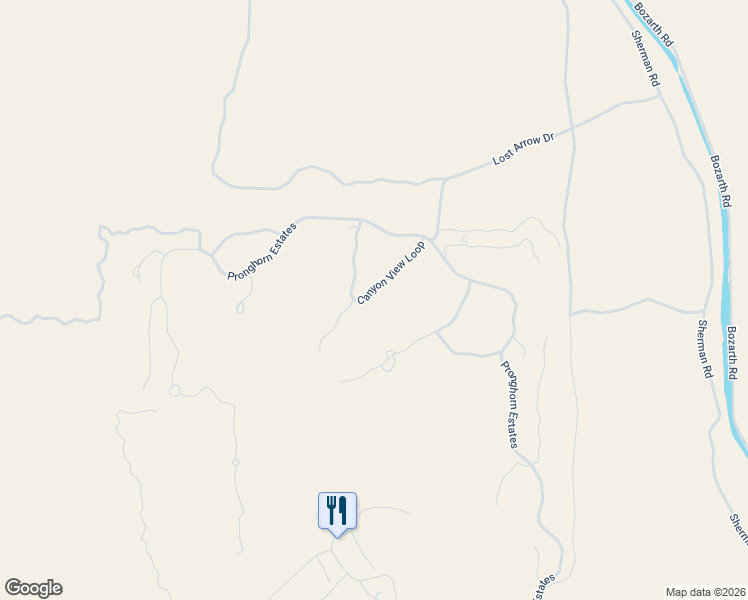 map of restaurants, bars, coffee shops, grocery stores, and more near 23013 Canyon View Loop in Bend