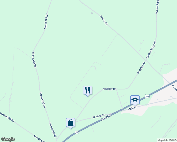 map of restaurants, bars, coffee shops, grocery stores, and more near 95 Rackley Drive in Greene