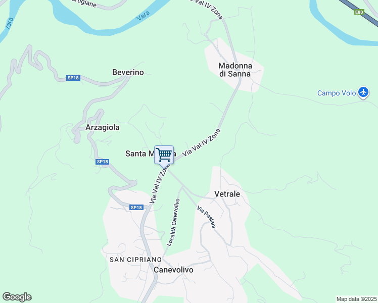 map of restaurants, bars, coffee shops, grocery stores, and more near in Provincia della Spezia