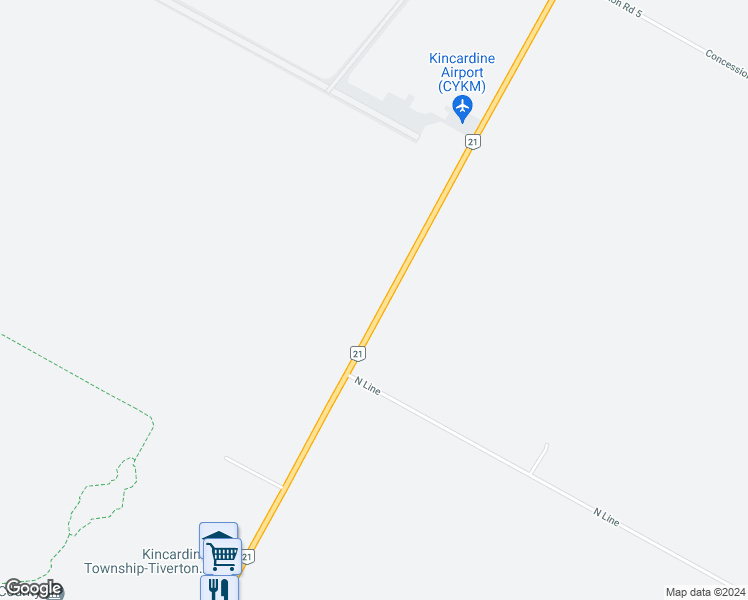 map of restaurants, bars, coffee shops, grocery stores, and more near 1917 Ontario 21 in Kincardine