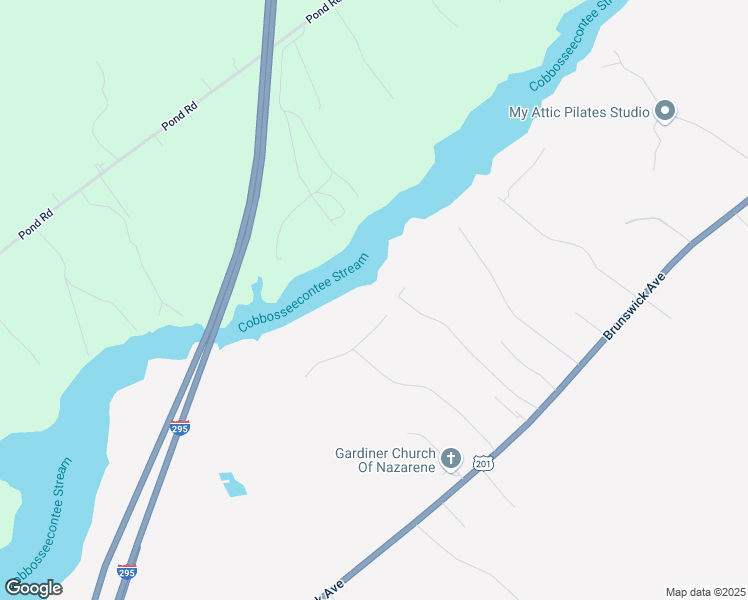 map of restaurants, bars, coffee shops, grocery stores, and more near 10 Streamside Lane in Gardiner