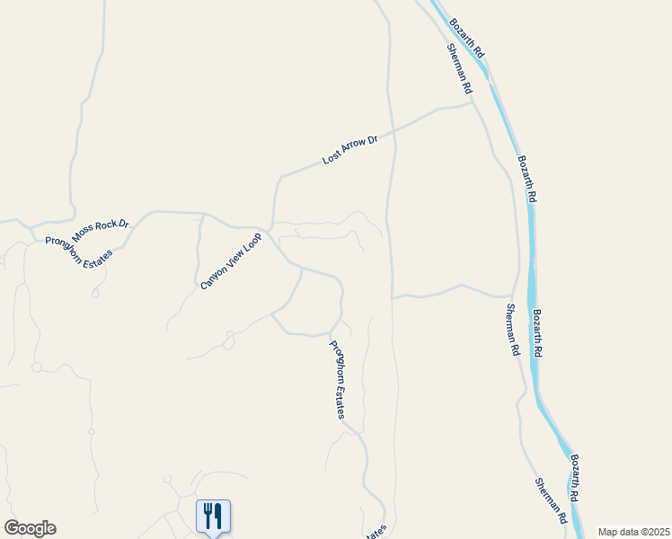 map of restaurants, bars, coffee shops, grocery stores, and more near 65950 Pronghorn Estates in Bend