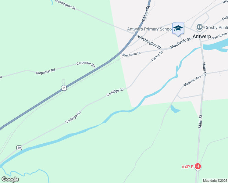 map of restaurants, bars, coffee shops, grocery stores, and more near 37020 Coolidge Road in Antwerp