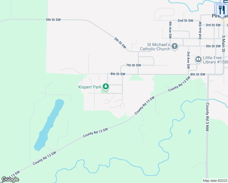 map of restaurants, bars, coffee shops, grocery stores, and more near 822 Alexis Court Southwest in Pine Island