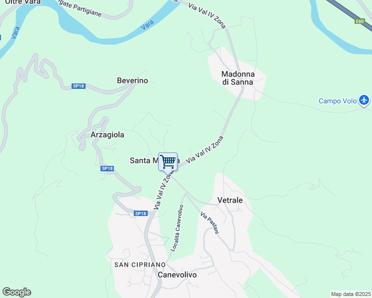 map of restaurants, bars, coffee shops, grocery stores, and more near in Provincia della Spezia