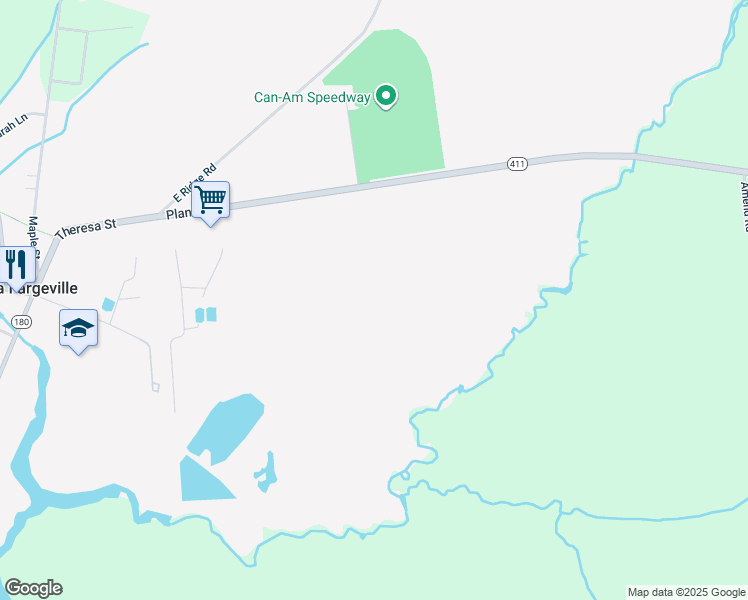 map of restaurants, bars, coffee shops, grocery stores, and more near Plank Road in La Fargeville