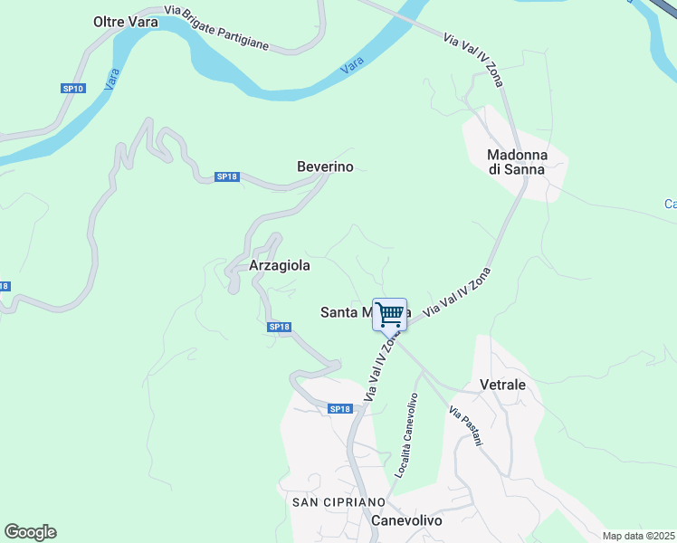 map of restaurants, bars, coffee shops, grocery stores, and more near 27 Via San Martina in Santa Martina
