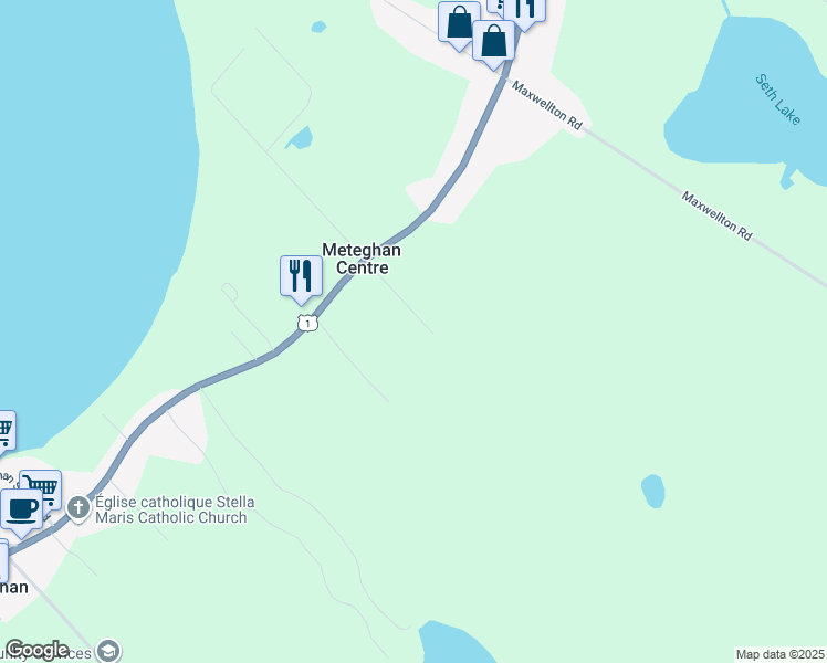 map of restaurants, bars, coffee shops, grocery stores, and more near 180 John Thibodeau Road in Meteghan Centre