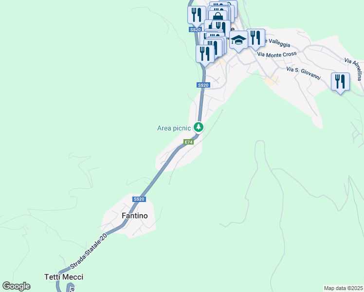 map of restaurants, bars, coffee shops, grocery stores, and more near 43 Corso Nizza in Limone Piemonte