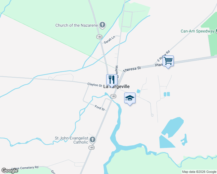 map of restaurants, bars, coffee shops, grocery stores, and more near 20300 County Road 181 in La Fargeville
