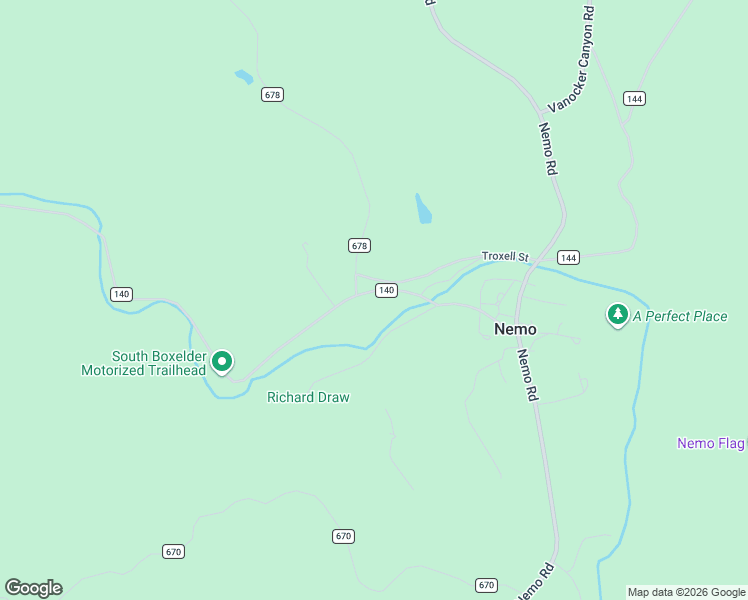 map of restaurants, bars, coffee shops, grocery stores, and more near Blue Draw Lane in Nemo